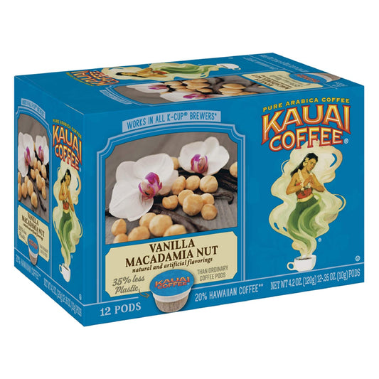 Kauai Coffee Vanilla Macadamia Nut Pods (12 ct)