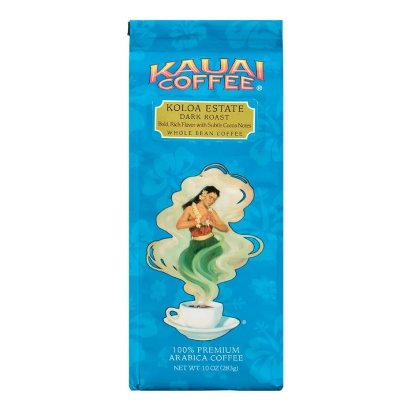 KAUAI COFFEE® Koloa Estate Dark Roast Whole Bean Coffee 10oz Bag