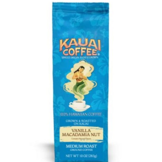 KAUAI COFFEE®  Vanilla Macadamia Nut Hawaiian Ground Coffee 10oz Bag